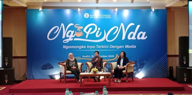 Bank Indonesia Kantor Perwakilan Kediri saat menggelar acara Ngopi Nda Ngomongke Inpo Terkini Dengan Media di Jalan Brawijaya, Kota Kediri. (Foto. Redaksi) Bank Indonesia Kantor Perwakilan Kediri saat menggelar acara Ngopi Nda Ngomongke Inpo Terkini Dengan Media di Jalan Brawijaya, Kota Kediri. (Foto. Redaksi)
