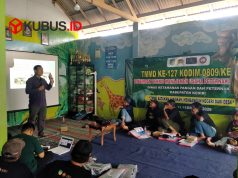 Program TNI Manunggal Membangun Desa TMMD ke 127 berlasngaung di Kabupaten Kediri. Foto. Redaksi